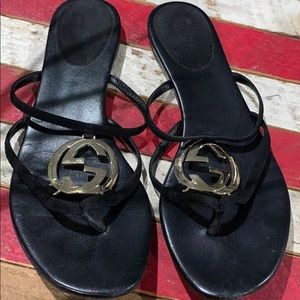 GG suede sandals
